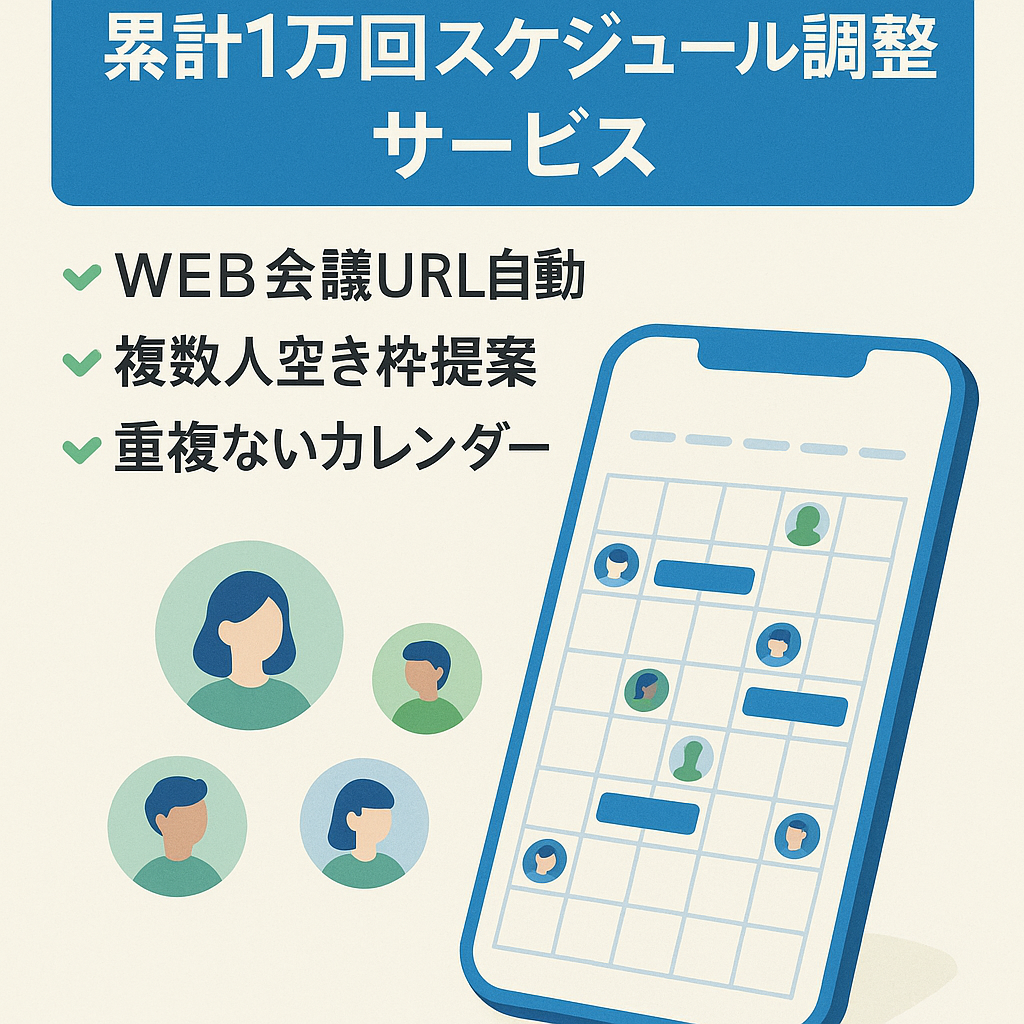 【累計利用回数一万回突破！】活用され続けるUI/UXに優れたスケジュール調整サービス！