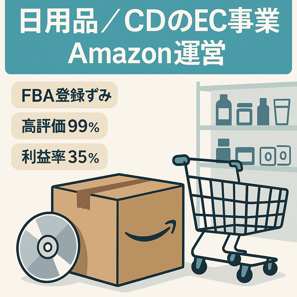 【最高月収190万円】2016年から運営開始した日用生活品・CDを幅広く扱うEC事業です（Amazonセラーでの運用）