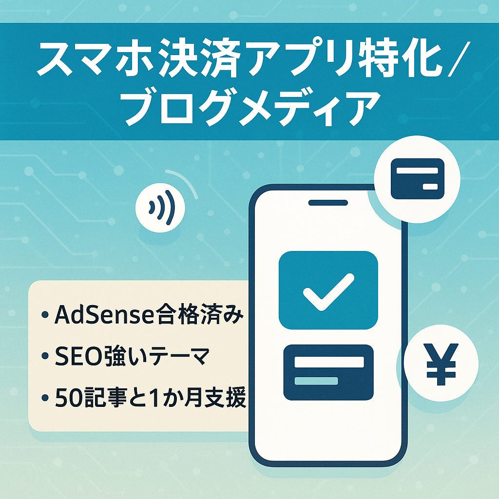 【アドセンス合格済み：記事数100件以上】スマホやキャッシュレス系アプリに特化したブログメディア