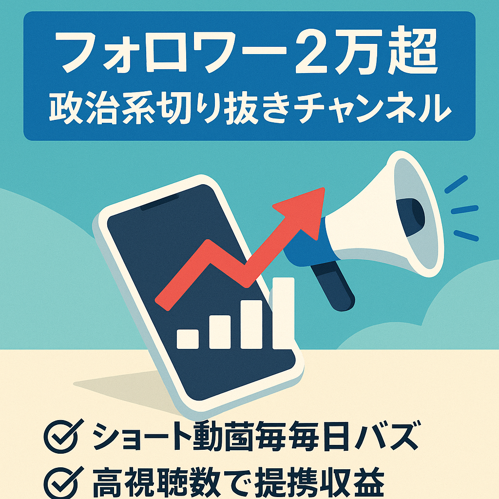 【一ヶ月程度で総フォロワー20,000人以上獲得】政治系切り抜きチャンネル【毎日バズり続けてます】