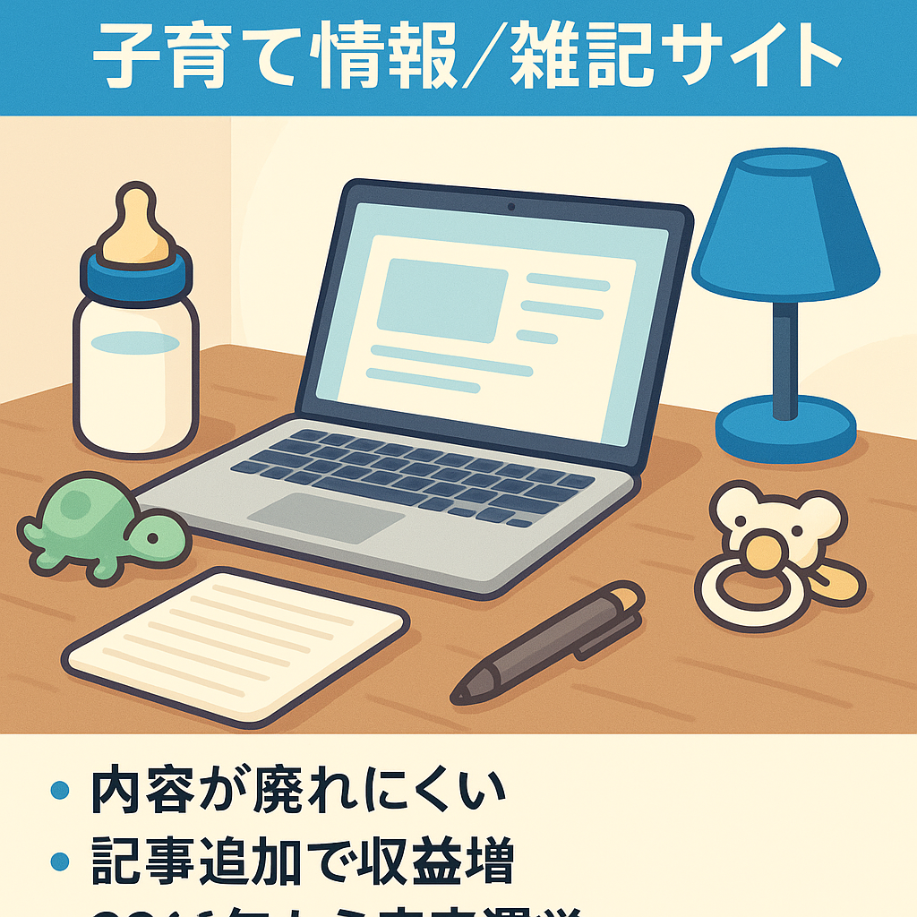 【最終価格】子育てに関する情報を主とする（雑記事も含む）サイト