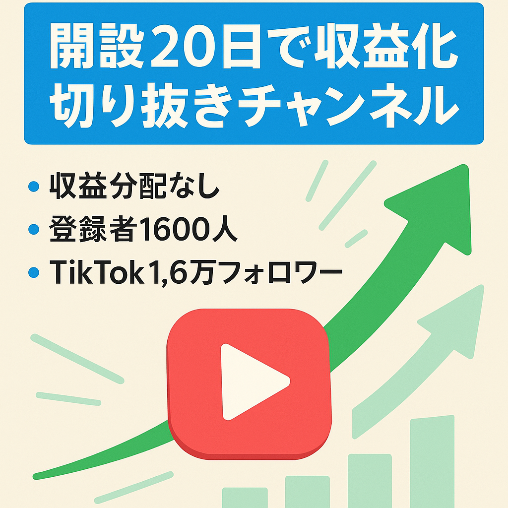 【収益分配なし】開設20日で収益化！勢いのある切り抜きチャンネル