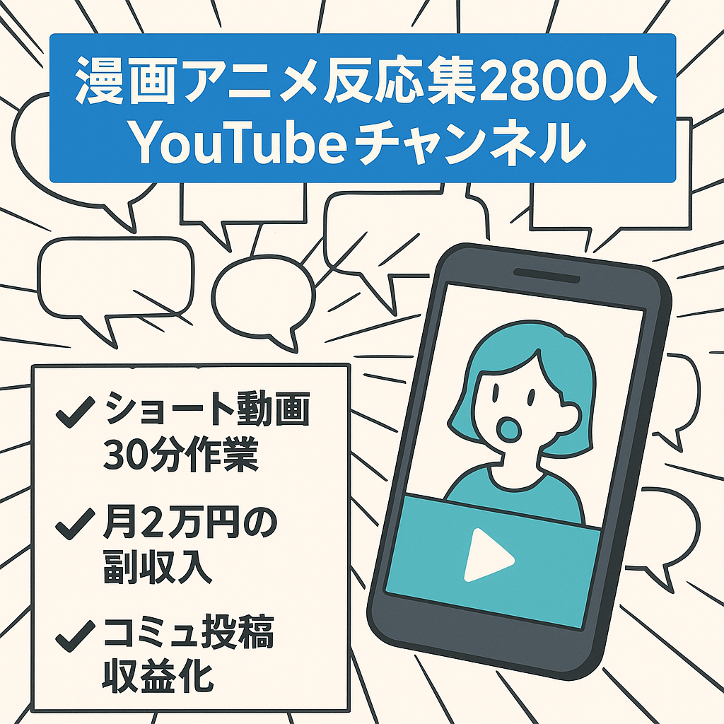 【値段交渉歓迎】漫画・アニメの反応集チャンネル【登録者2800人↑】