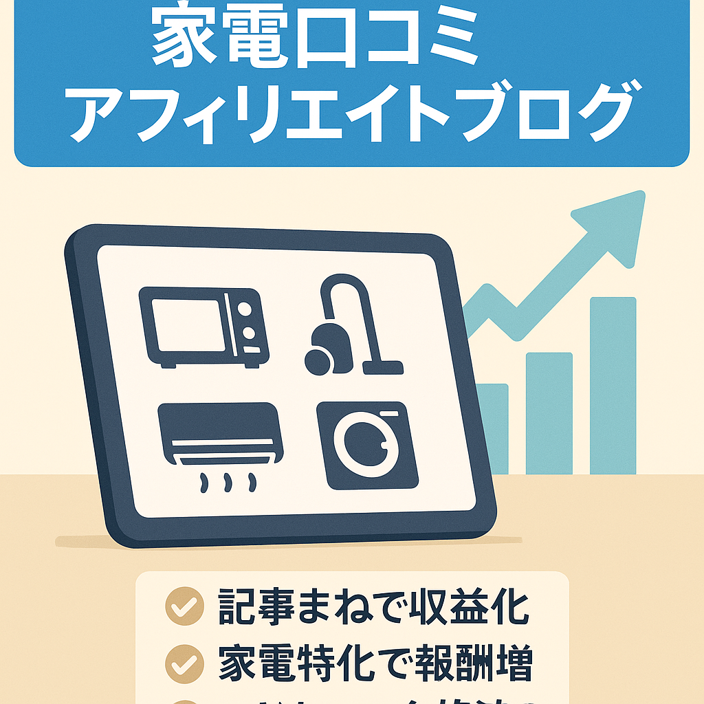 【上位表示キーワードを盛り込んだ記事多数】家電の口コミや特徴をまとめたアフィリエイトブログ★