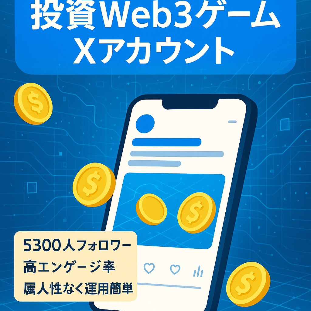 【投資・ビジネス系】<Web3金融ゲーム>高いエンゲージメント率のフォロワー5300人のX(Twitter)アカウント