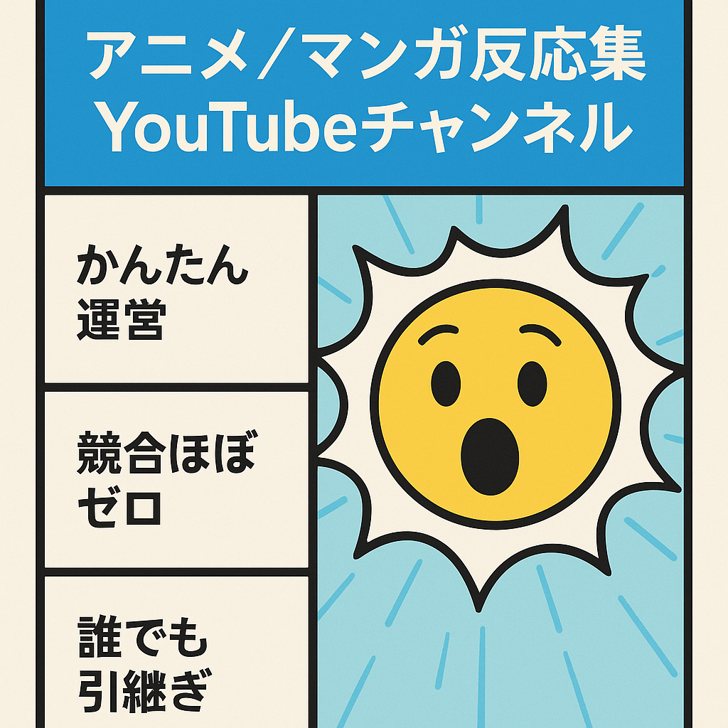 【総視聴回数100万回超え】youtubeアニメ・マンガ系 反応集チャンネル の譲渡案件