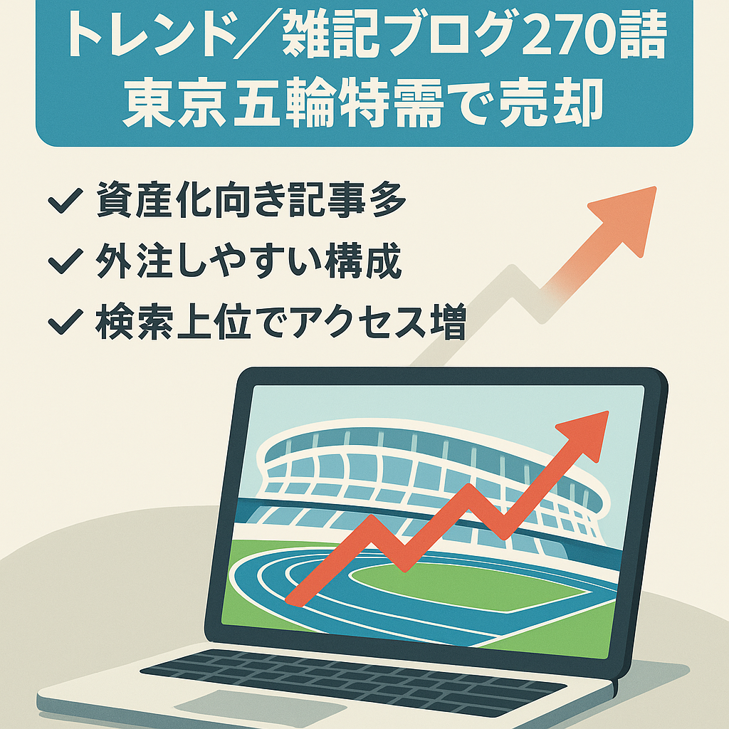 トレンド・雑記ブログ270記事【東京五輪関連記事でアクセス急増中！】記事数に比例して収益を増やしているサイトです！