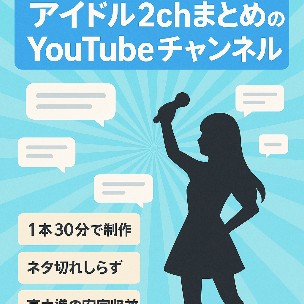 【仕組化・大量生産可能】アイドルの2chまとめ系YouTubeチャンネル