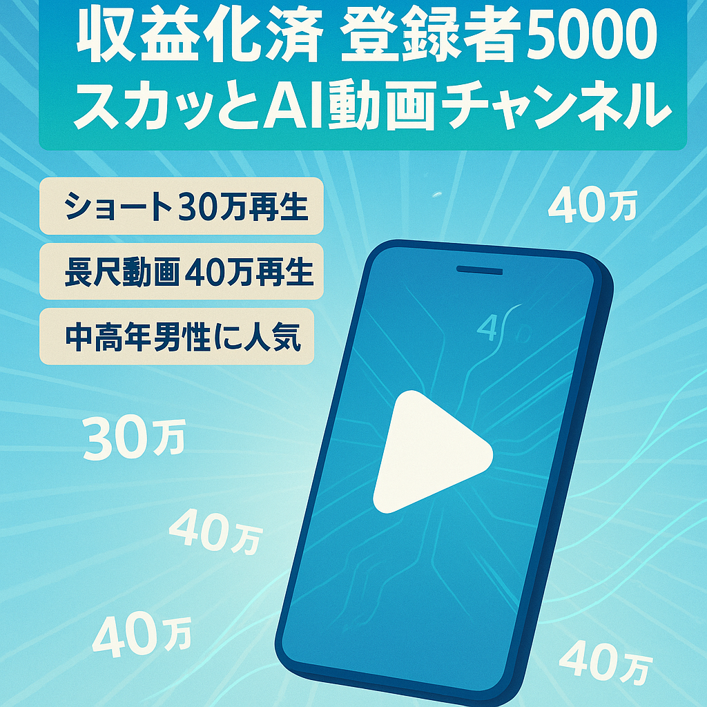 【収益化済！】登録者数5000人超！スカッとAI生成動画系チャンネル/使用プロンプトもお渡しします