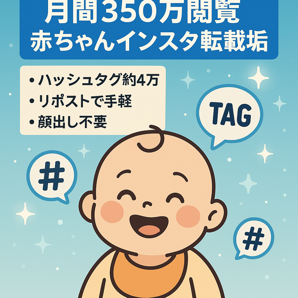 【月間インプレッション数350万】属人性なし赤ちゃんインスタリポストアカウント