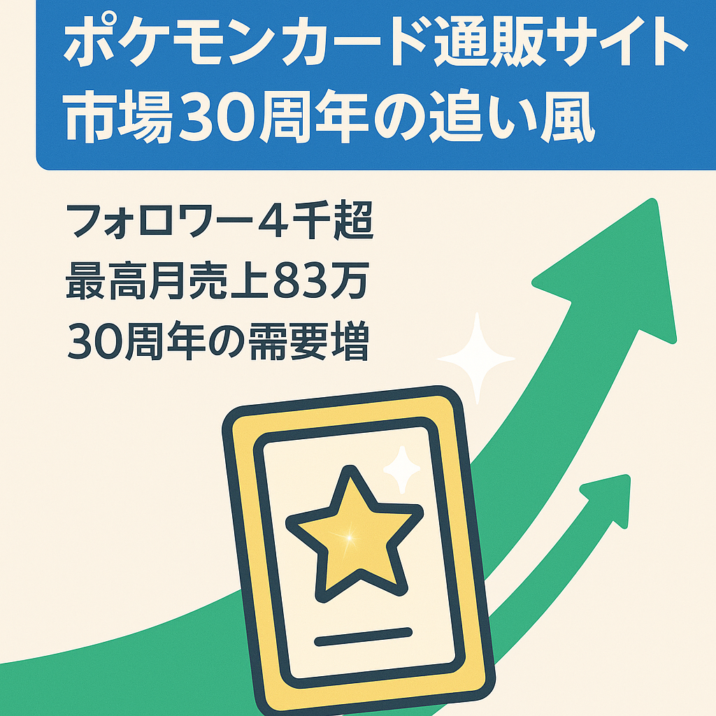 ※2025年MAX月間売上80万Over※【ポケモンカードBASEサイトshop】来年市場30周年の追い風