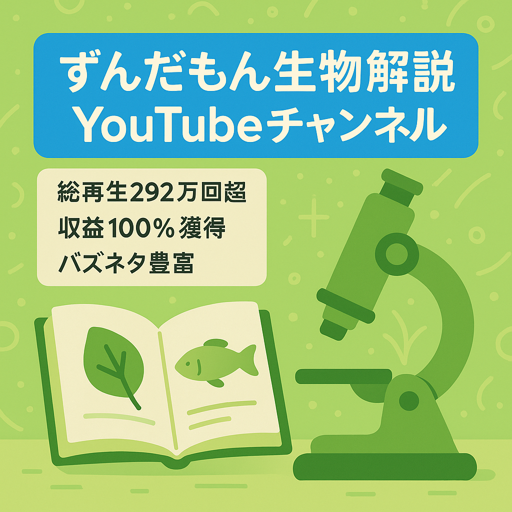 【ずんだもん/登録者1.9万超え!】生物系ずんだもん解説チャンネル【属人性なし/1ヶ月で収益化達成!!】