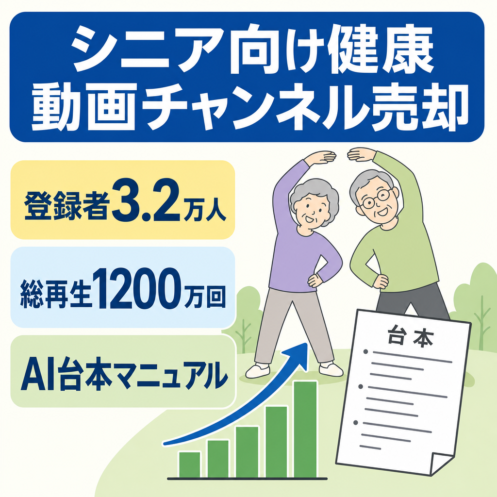 【登録者3.2万人/総再生数1200万回/マニュアルあり】シニア向け健康チャンネル