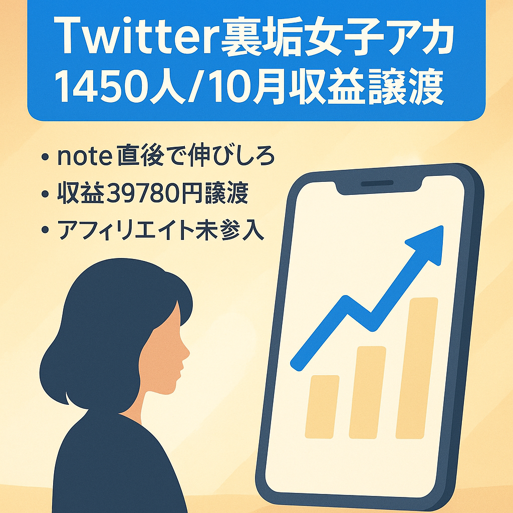 【Twitter(X)SNS総フォロワー1450人、裏垢女子】10月の収益も譲渡致します