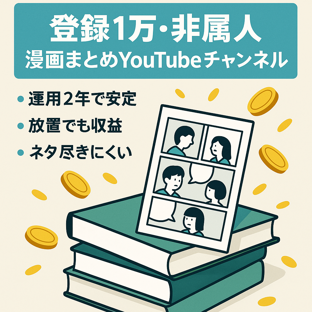 【登録者数1万人越え】2年以上安定収益、非属人性の漫画まとめ系youtubeチャンネル（ゆっくり）