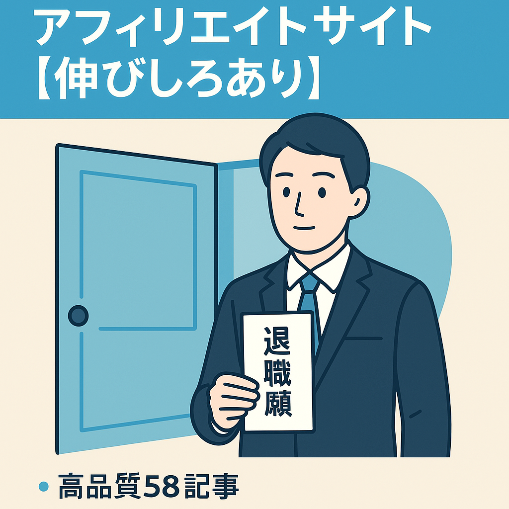 退職代行・転職ジャンルのアフィリエイトサイト【伸びしろあり】