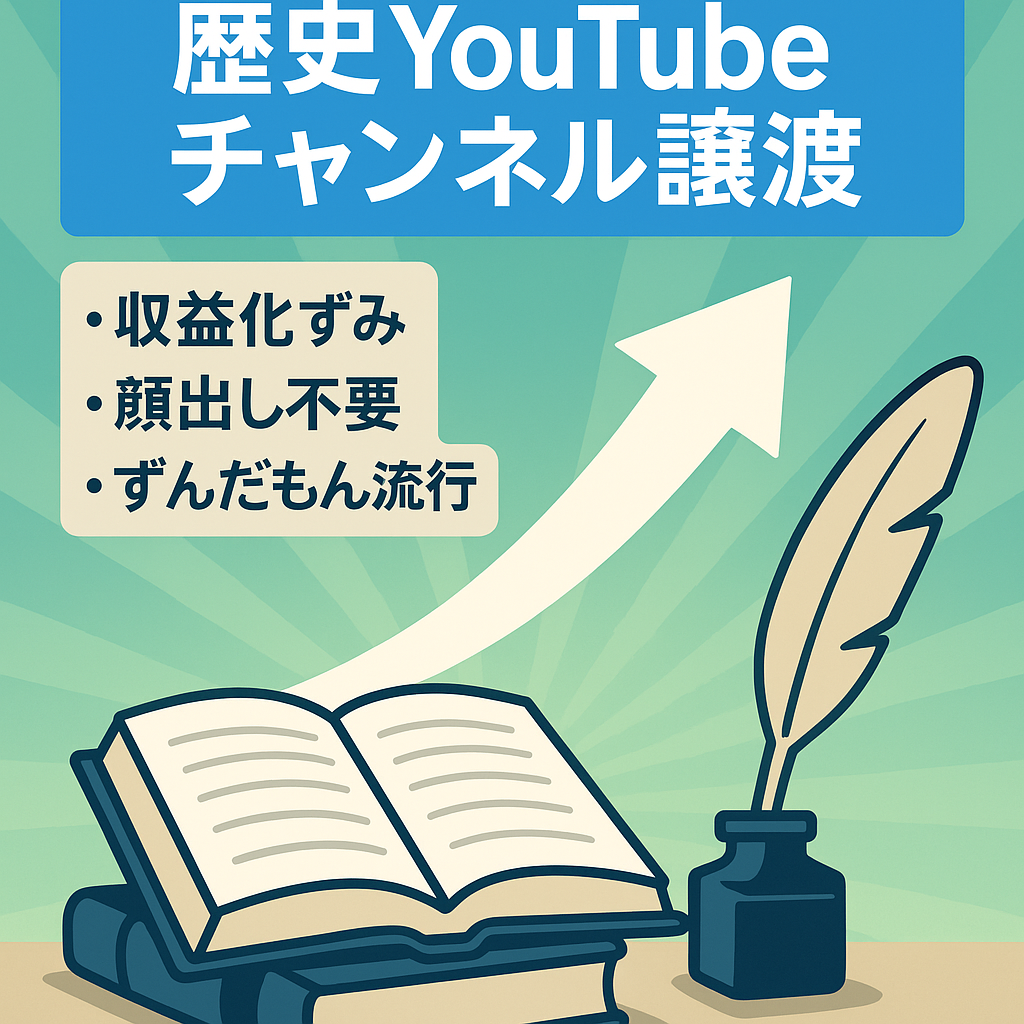 【チャンネル登録者5000人越え】顔出し不要のずんだもん歴史YouTubeのアカウント譲渡！【値段交渉歓迎！】