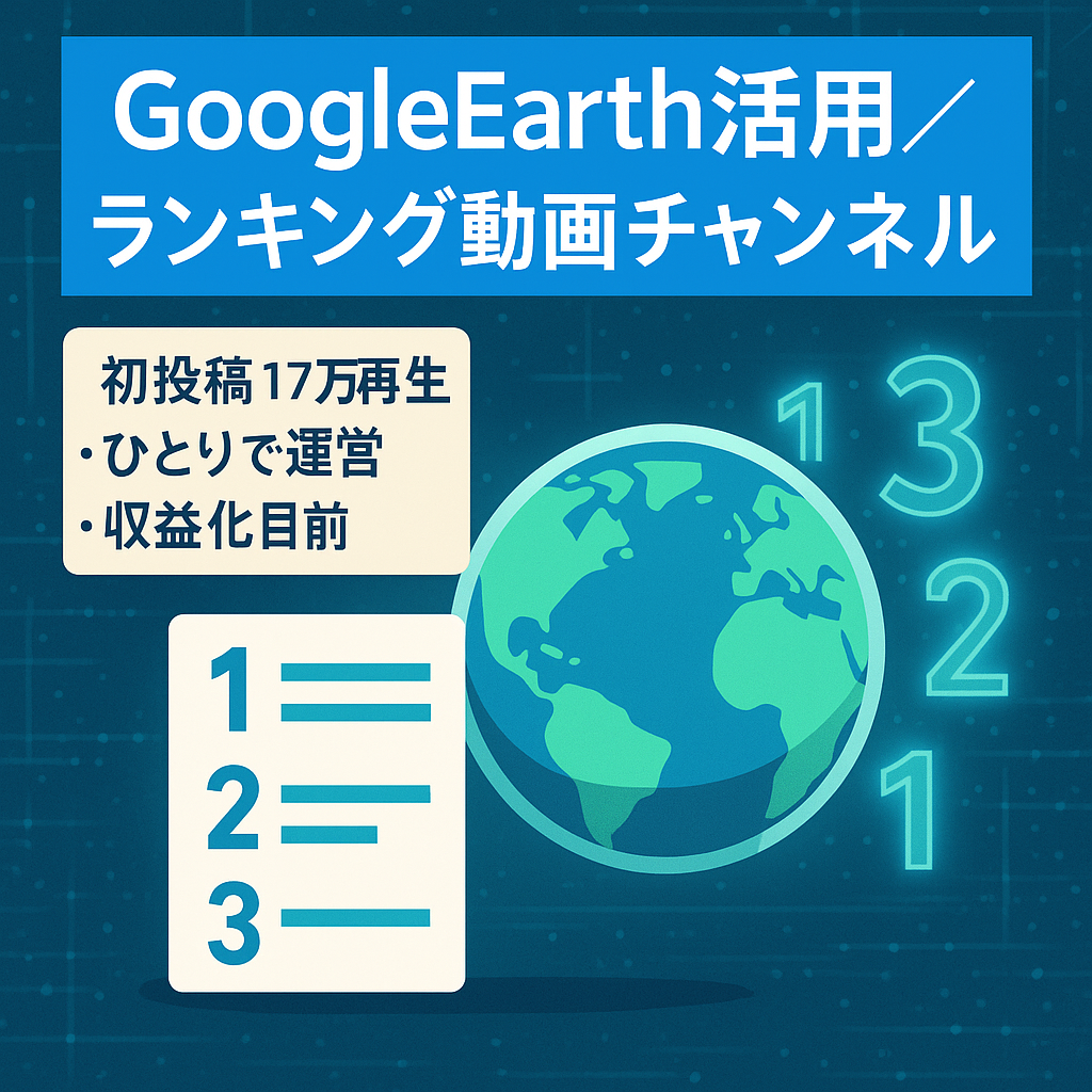 【収益化目前】無料のGoogle Earthを利用したランキングチャンネル
