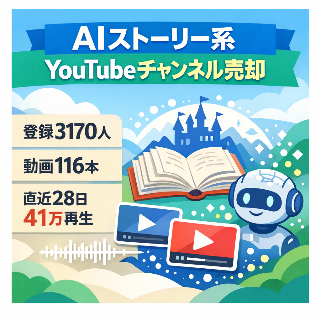 【登録者3170人】AIストーリー系YouTubeチャンネル｜動画116本　収益化済み