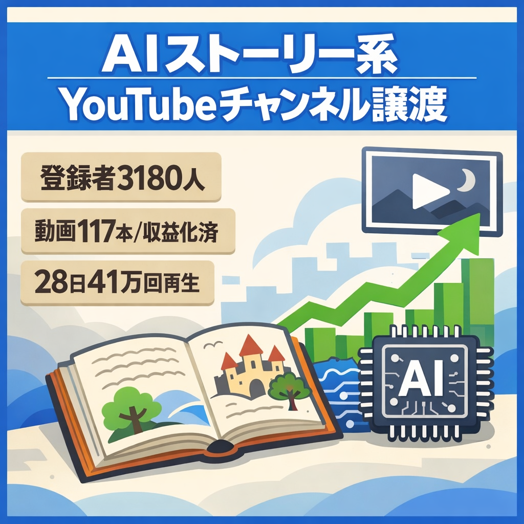 【登録者3180人】AIストーリー系YouTubeチャンネル｜動画117本　収益化済み