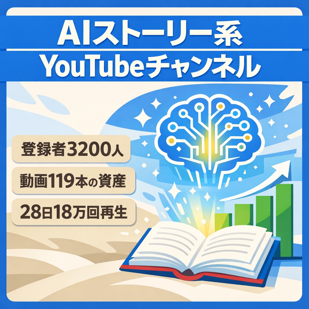 【登録者3200人】AIストーリー系YouTubeチャンネル｜動画119本　収益化済み