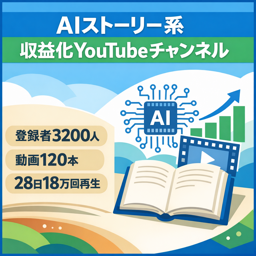 【登録者3200人】AIストーリー系YouTubeチャンネル｜動画120本　収益化済み