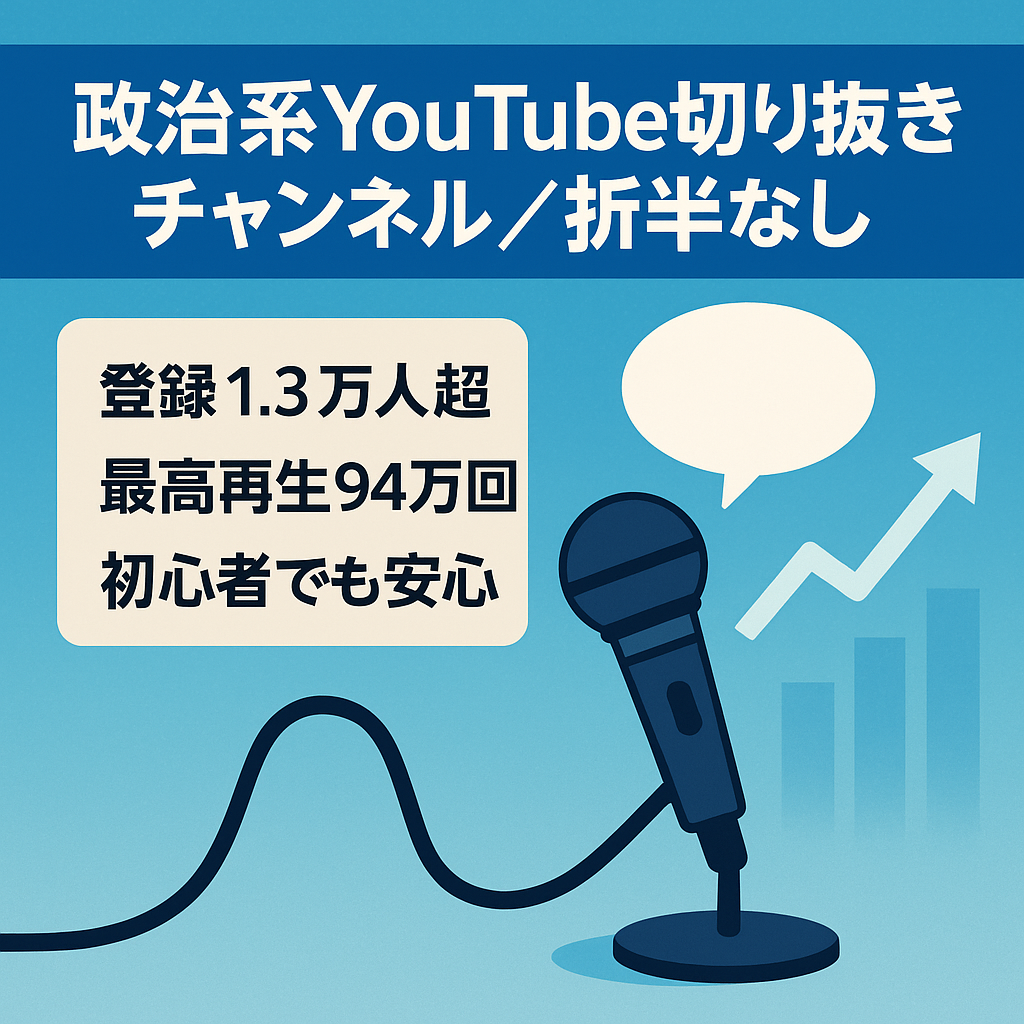【折半なし】政治系YouTubeの切り抜きチャンネル【登録者数13000人以上】