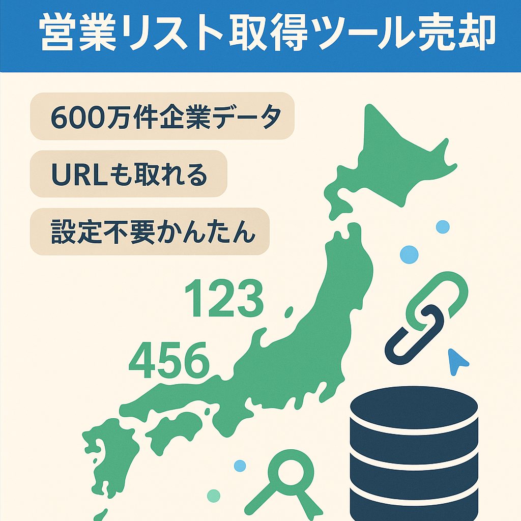【5社以上導入実績あり】営業リスト取得ツールの一切を売却希望