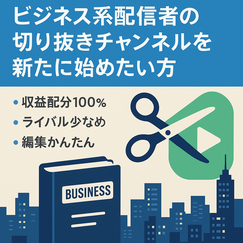 ビジネス系配信者の切り抜きチャンネルを新たに始めたい方