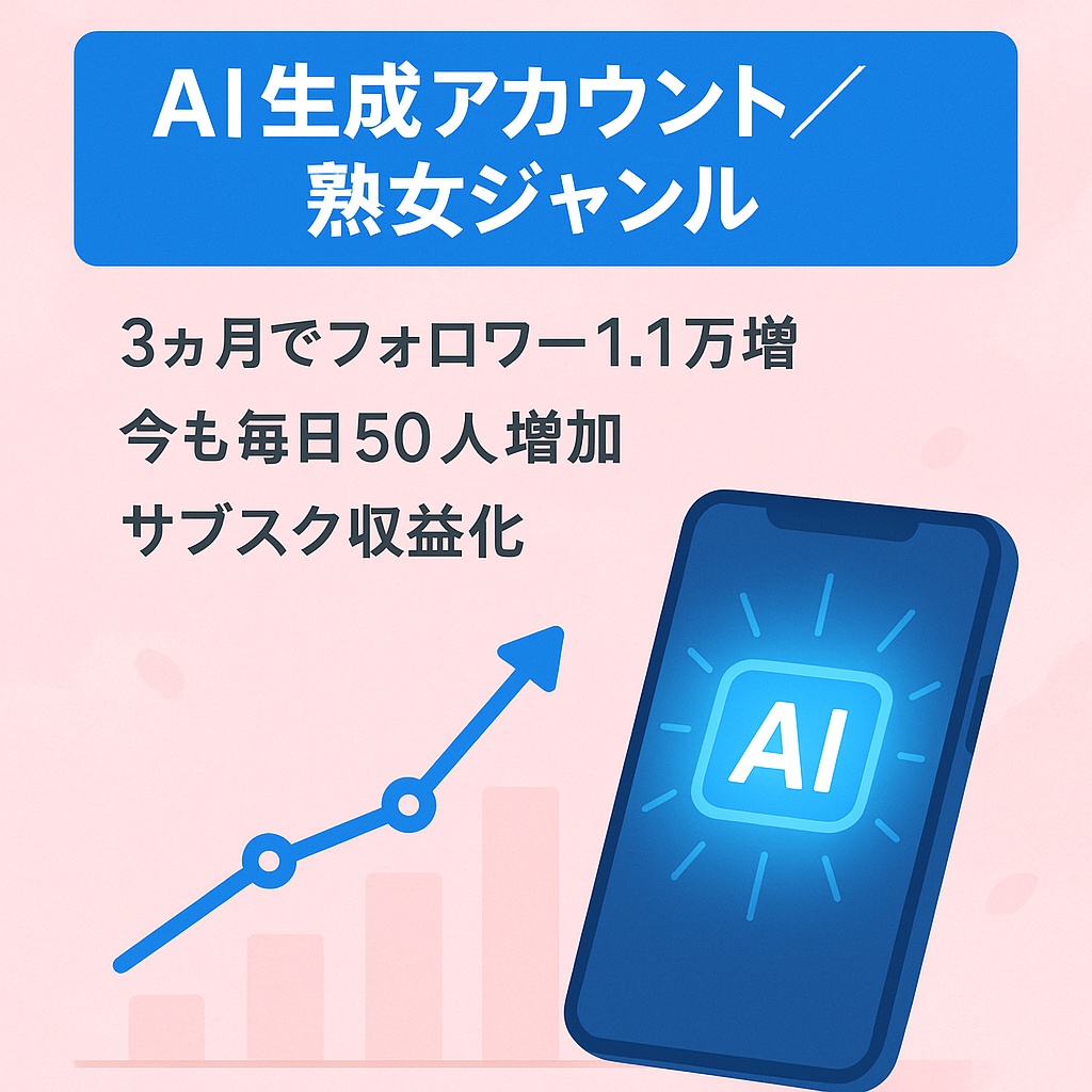 【運営開始3ヶ月でフォロワー11,000名増加】人気のAI生成でニッチジャンル「熟女」枠トップのアカウント