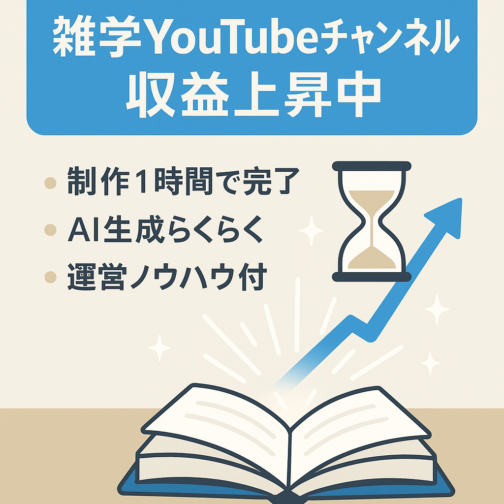 【収益右肩上がり！】２分前後の雑学Youtubeチャンネル　【属人性なし・9月収益約5万円・10月収益5万（24日現在）】