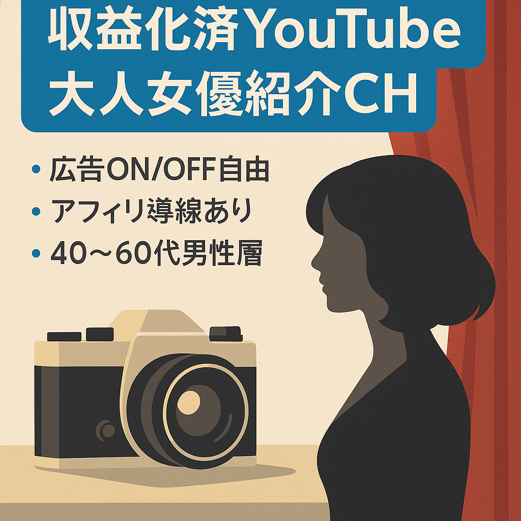 【収益化済】大人女優紹介チャンネル／登録者1.8万人