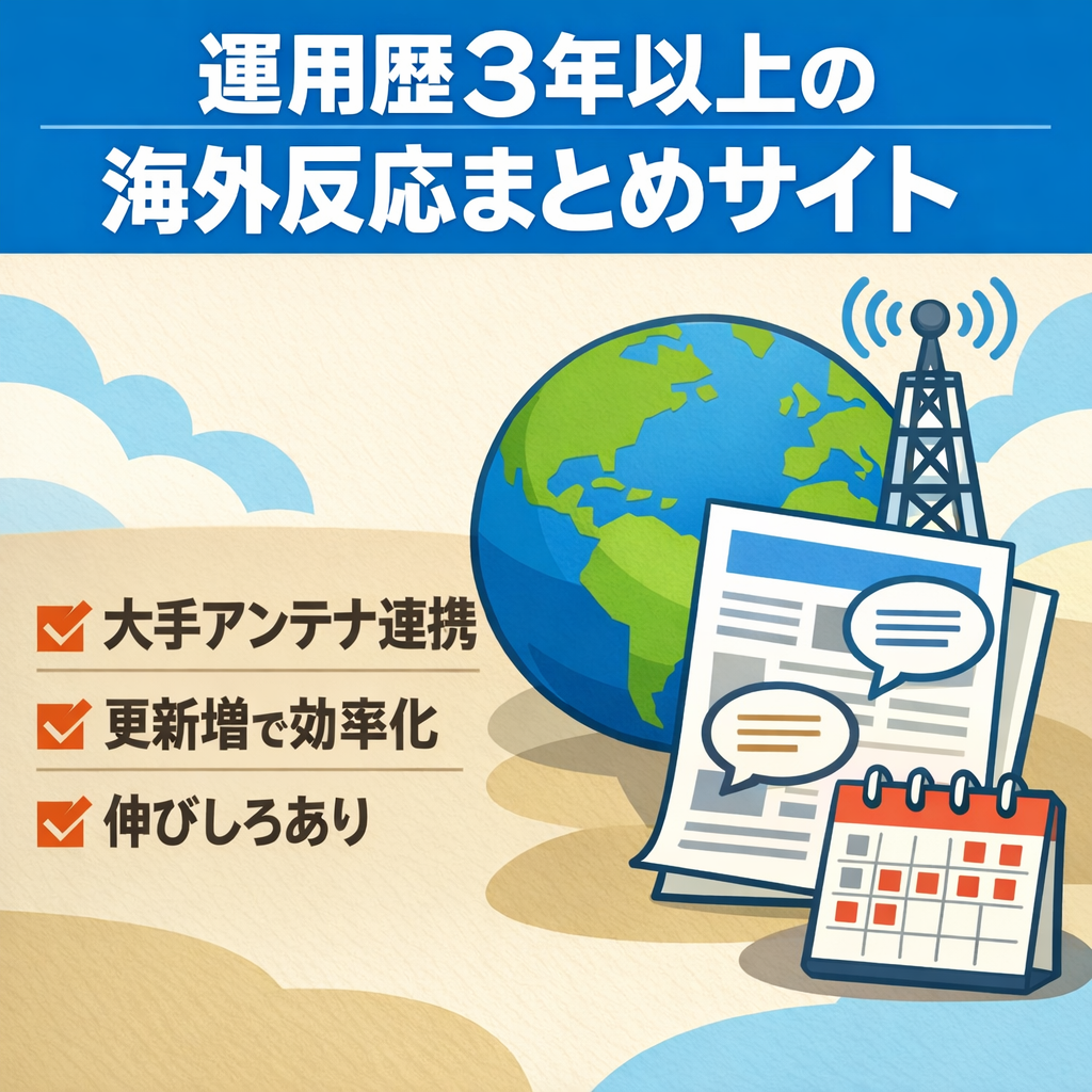 運用歴3年以上！海外の反応まとめサイト！【大手アンテナサイトとの連携あり！】