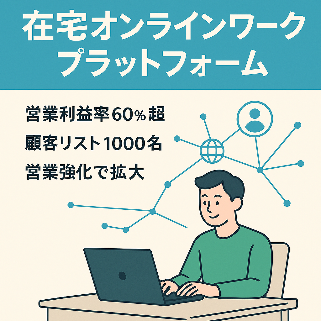 【営業利益率60%超】在宅/オンラインワークがコンセプトのプラットフォームサービス