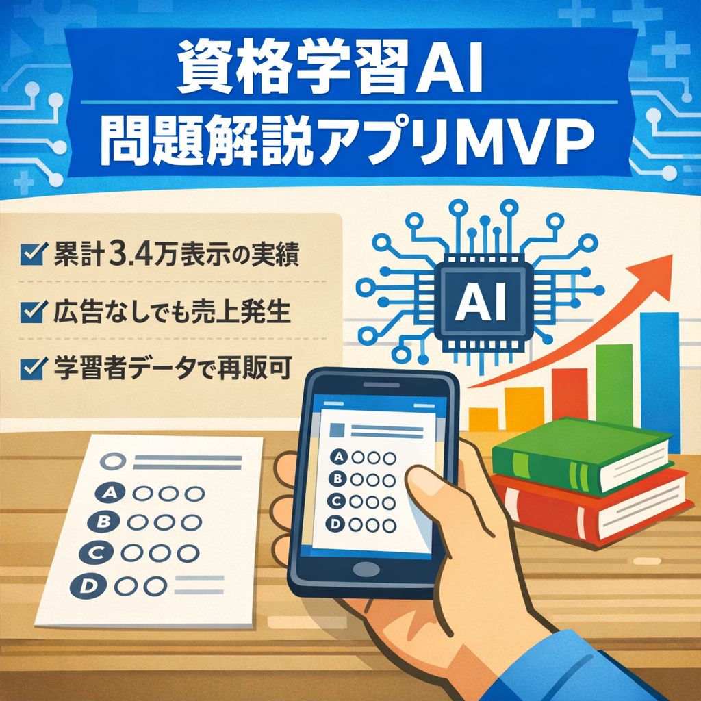 【累計3.4万imp】資格学習向けAIアプリ｜問題撮影で即時解説する学習支援MVP