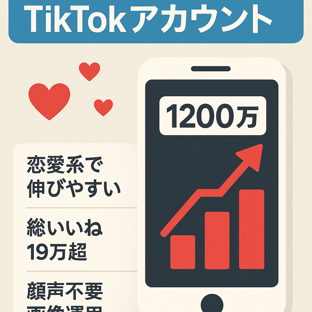 恋愛ジャンルで2ヶ月で1200万再生されたTIKTOKアカウント