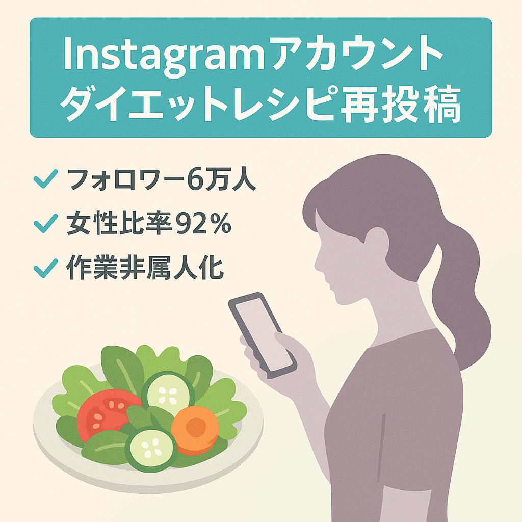 【属人性なし！右肩上がり！】Instagramフォロワー6万人ダイエットレシピリポストアカウント