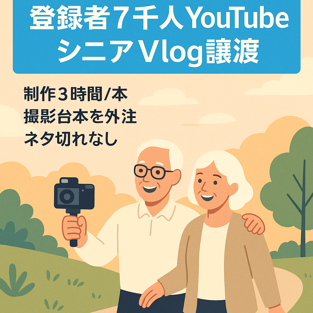 【登録者7,000人越え↑】YouTube(シニアVlog)チャンネルの譲渡
