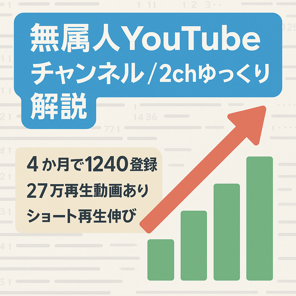 【属人性無しYouTube】運用4か月で登録者1240人/ネタが豊富な2chゆっくり解説系/