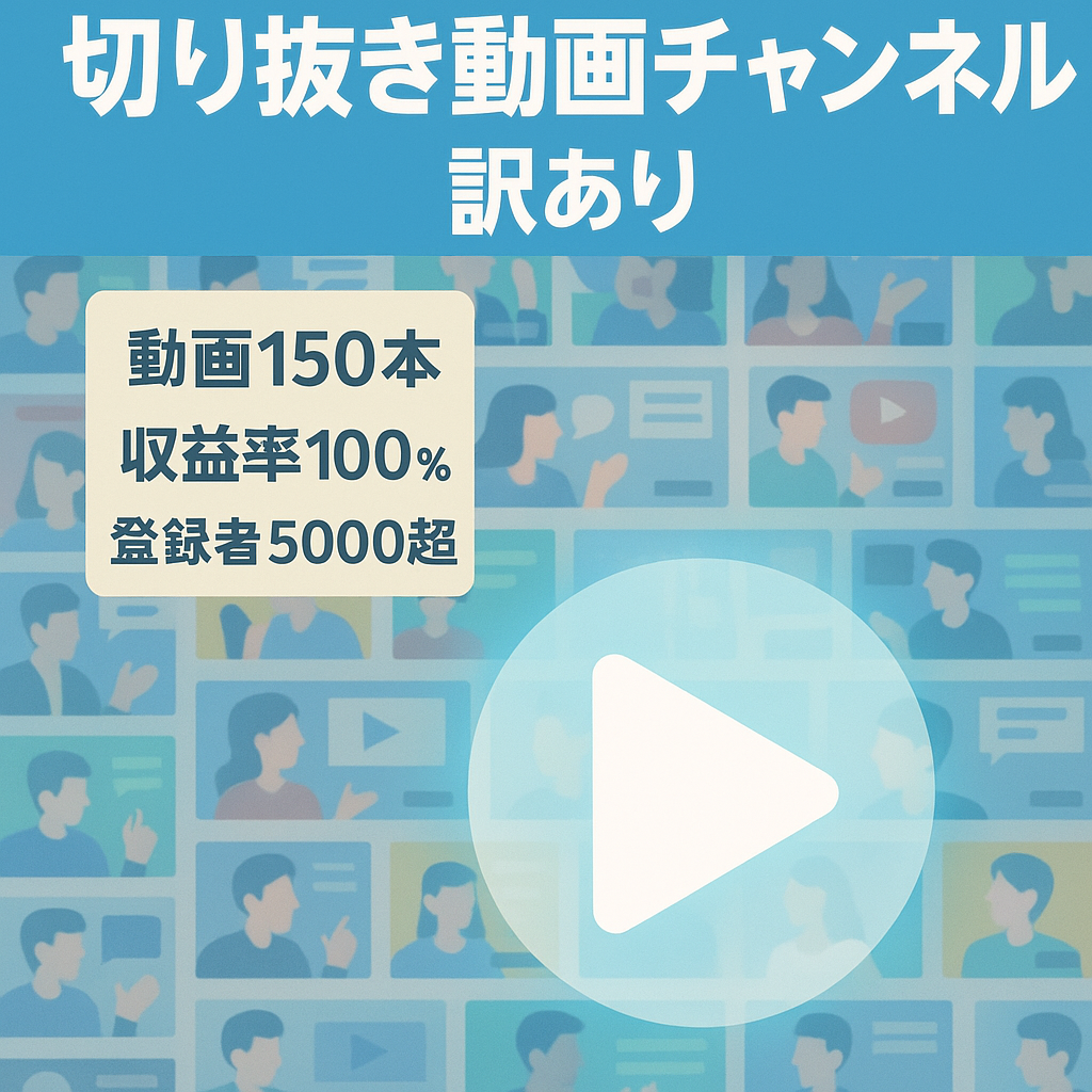 【収益率100%登録者5000人以上】訳ありの切り抜き動画のチャンネル