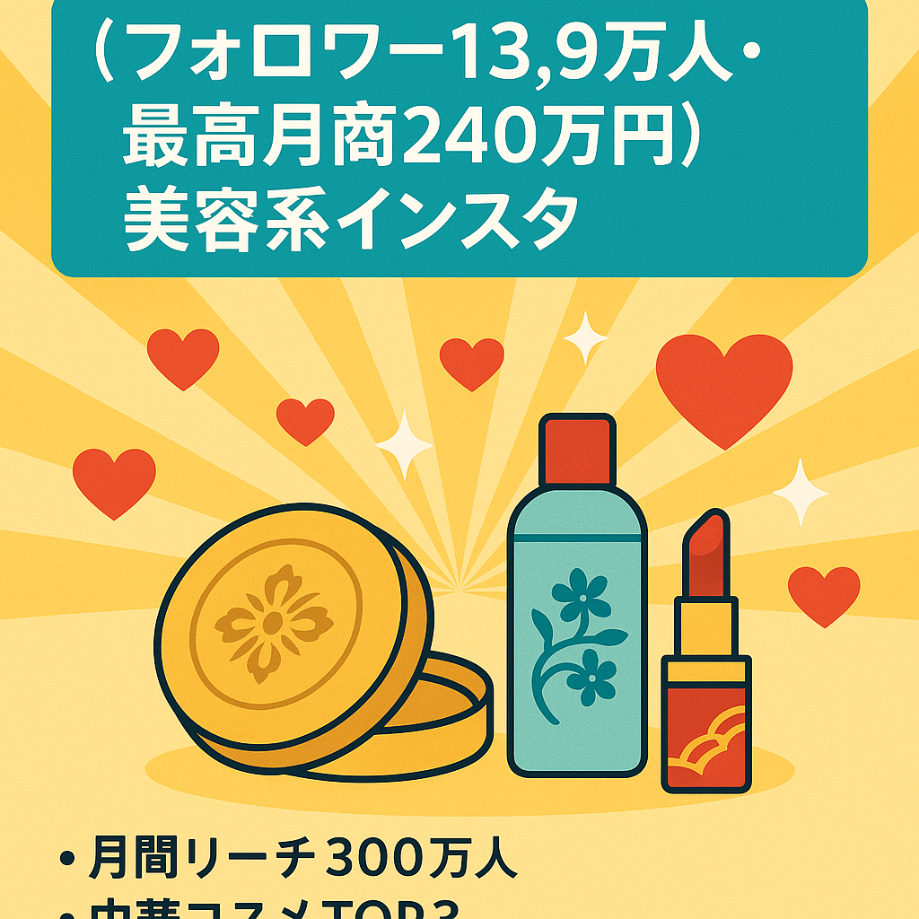 【フォロワー13.9万人・最高月商240万円】美容系インスタ