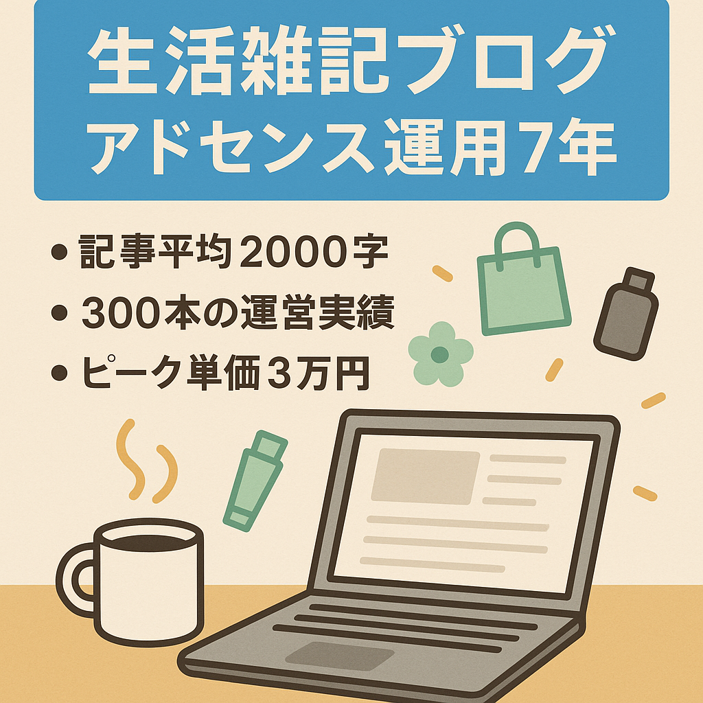 【SEO集客】アドセンス運用：生活・雑記関連ブログ：運用歴7年