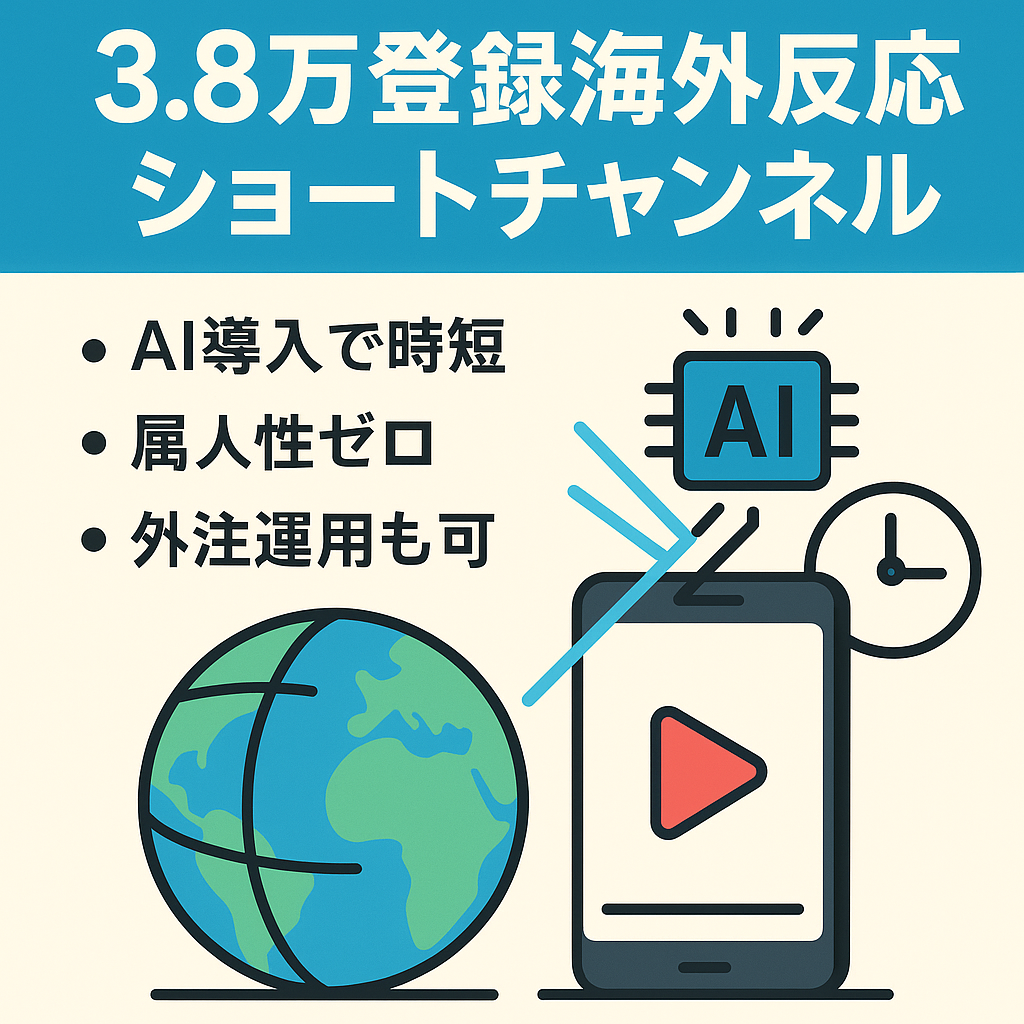 【属人性無し】AI時短可能！登録者3.8万海外の反応系ショートch