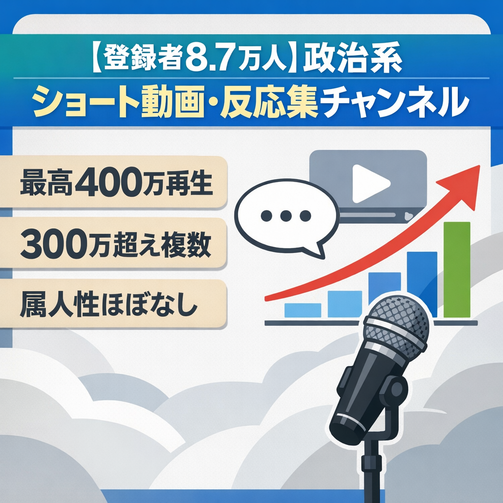 【登録者8.7万人】政治系ショート動画・反応集チャンネル