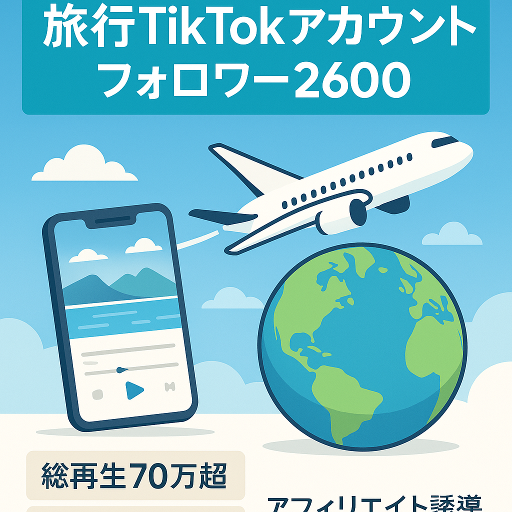 【旅行ジャンル】TikTokフォロワー2600人！！　旅行ジャンルでの認知獲得施策として活用