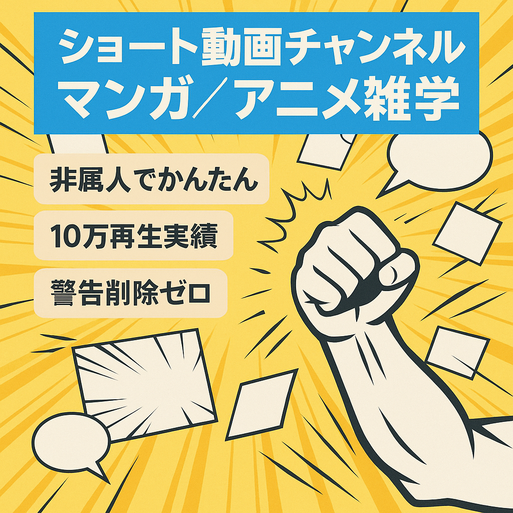 【訳あり/直近投稿10万回以上再生確認済】 マンガ・アニメ雑学ショート|高パフォーマンス実績あり