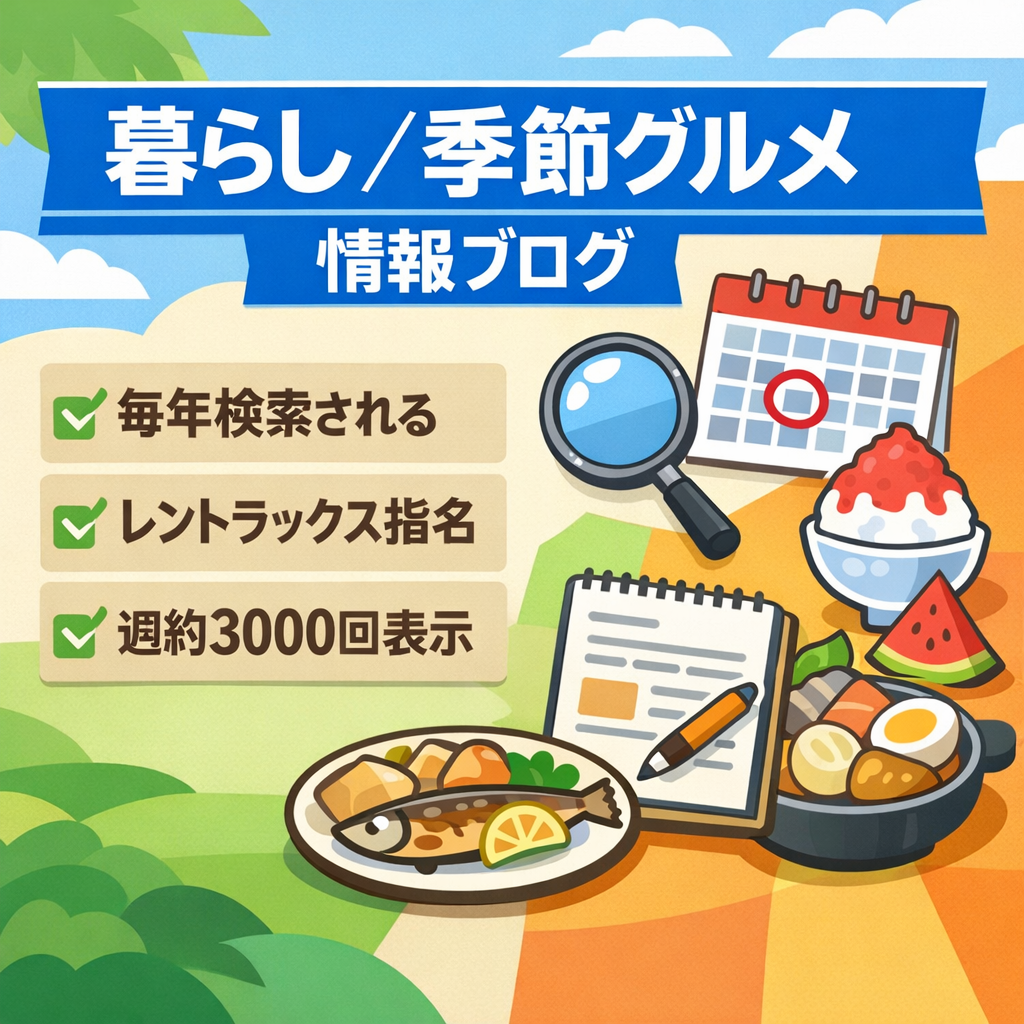 レントラックススカウト&他ブログで週約3000pvプチバズ記事！暮らし・季節のオリジナルコラム集【bot設定/ポチップ等サポート応相談】