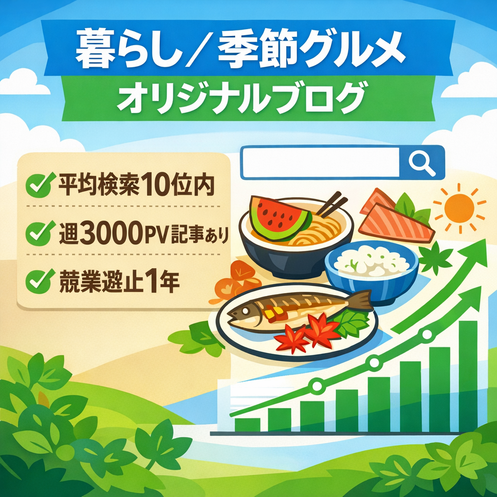 【平均検索順位10位以内】レントラックススカウト&他ブログで週約3000pvプチバズ記事！暮らし・季節のオリジナルコラム集【競業避止１年/サポート応相談】