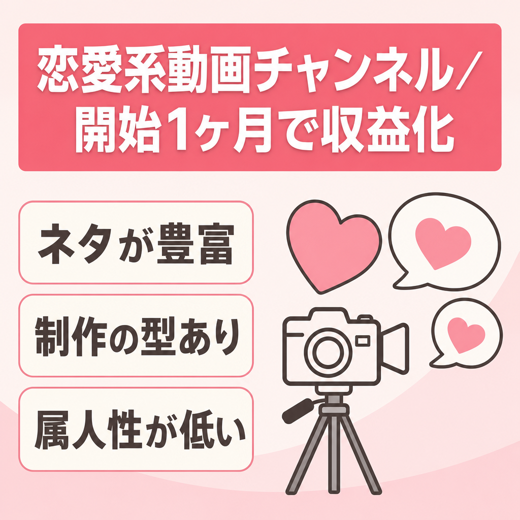 【属人なし・恋愛ジャンル】運営開始から一ヶ月で収益化！恋愛系なのでネタは豊富