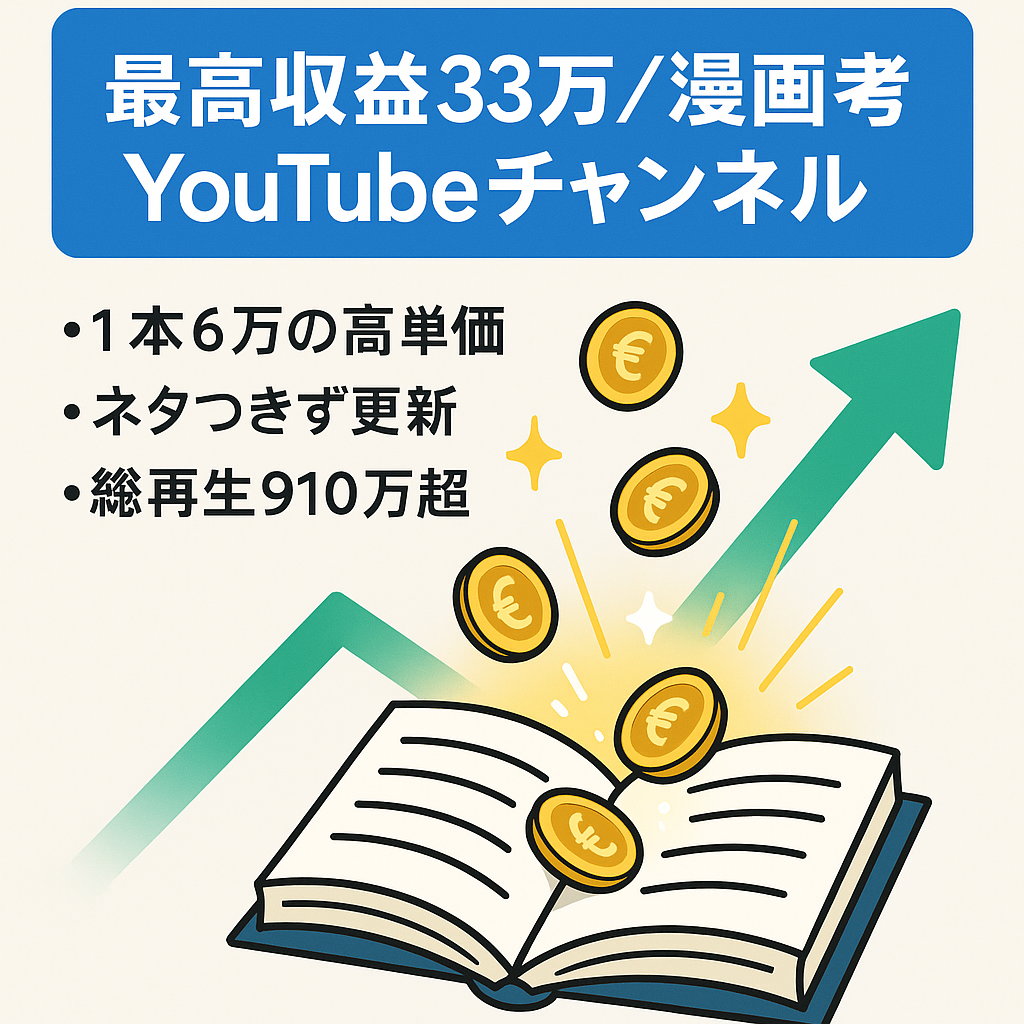 【最高収益33万円/月】人気漫画の考察YouTubeチャンネル【総再生回数910万】